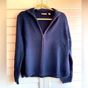 Navy blue zip sweater